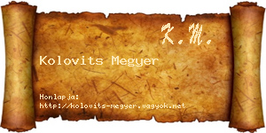 Kolovits Megyer névjegykártya